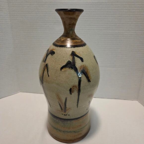 Vintage Peter Callas Pottery Decorated Stoneware Vase 1972 - Picture 4 of 6